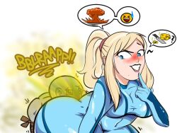 ass_on_face big_ass facesitting fart farting_in_face gobrush metroid nintendo samus_aran zero_suit_samus