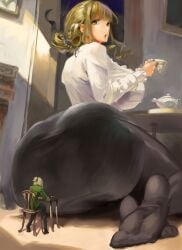 big_ass blonde_hair giantess kazo macro tea_cup teacher