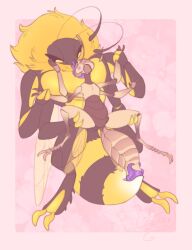 <3_eyes 2_toes anthro arm_grab arthropod arthropod_abdomen arthropod_abdomen_genitalia arthropod_abdomen_penetration arthropod_abdomen_penis arthropod_abdomen_pussy bee biped blush caressing_cheek caressing_face caressing_head cheek_lick claspers duo eye_contact face_lick feet female female/female female_penetrated futanari genitals gnagern gynomorph gynomorph/female gynomorph_penetrating gynomorph_penetrating_female heart hi_res hymenopteran insects intersex intersex/female intersex_penetrating intersex_penetrating_female licking long_tongue looking_at_another multi_arm multi_limb paper_wasp penetration penis pussy restrained restrained_arms sex size_difference toes tongue tongue_out vaginal_penetration wasp