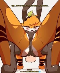 1girls 2022 animated anthro artist_name blush breasts bunny_ears bunny_tail bunnysuit diives dou_(diives) feline feline_humanoid female female_only furry furry_female furry_only green_eyes heels looking_at_viewer mammal mammal_humanoid multicolored_body open_mouth orange_body orange_hair pantyhose solo solo_female tagme teeth text tiger tongue white_body white_sclera xingzuo_temple