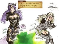 brap camilla_(fire_emblem) corrin_(fire_emblem)_(female) english_text fart fart_fetish farting farting_together farts fire_emblem fire_emblem_fates nintendo smeo2020 source_request text yoshizilla