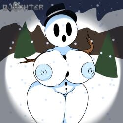 1girls ass big_ass big_breasts big_butt breasts female female_only jafter self_upload snowman snowwoman solo solo_female