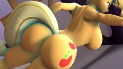 3d 3d_(artwork) absurd_res anthro anthrofied applejack_(mlp) ass big_breasts big_butt breasts cutie_mark digital_media_(artwork) equid equine female freckles friendship_is_magic hi_res mammal my_little_pony nude smooth_skin solo whiteskyline