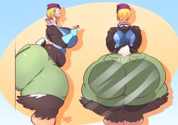 2018 absurd_res against_glass anthro ass ass_on_glass avian beak belly big_breasts big_butt bird blonde_hair bottom_heavy bottomwear breasts butt_squish clothing digital_media_(artwork) female female_focus female_only game_console gaming hair hat headgear headphones headwear hi_res huge_butt huge_hips huge_thighs hyper hyper_butt hyper_hips hyper_thighs jade_(jaeh) jaeh nintendo nintendo_switch non-mammal_breasts on_glass original original_character ostrich playing_videogame ratite rear_view short_hair shorts side_view slightly_chubby solo squish thick_thighs thighs_on_glass video_games wide_hips