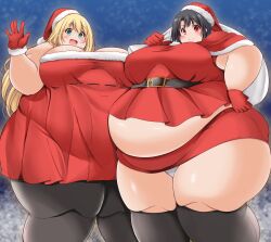 2girls atago_(kantai_collection) bbw belly big_belly big_breasts breasts chubby chubby_female curvaceous curvy duo duo_focus female female_focus female_only hips huge_belly huge_breasts kantai_collection kurocaze large_belly large_breasts obese obese_female overweight overweight_female plump takao_(kantai_collection) tummy voluptuous wide_hips