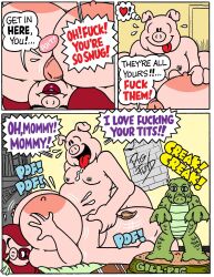 anthro big_breasts breast_play breasts comic dexter_cockburn dirty_talk domestic_pig duo female hi_res huge_breasts incest male male/female mammal mommy_kink mother mother_and_child mother_and_son overweight overweight_male paizuri parent parent_and_child sex son suid suina sus_(pig) titfuck titjob