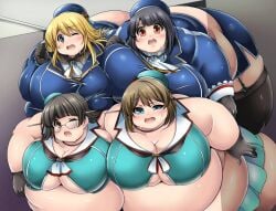 atago_(kantai_collection) bbw belly big_belly big_breasts breasts choukai_(kantai_collection) chubby chubby_female curvaceous curvy female hips huge_belly huge_breasts kantai_collection kurocaze large_belly large_breasts maya_(kantai_collection) obese obese_female overweight overweight_female takao_(kantai_collection) tummy voluptuous