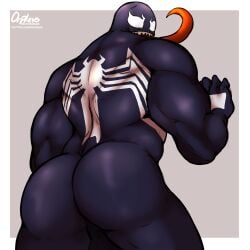 alien ass backsack balls ballsack erickbsan gay long_tongue looking_at_viewer looking_back male male_only marvel nude presenting_ass smooth_skin solo spider-man_(series) venom_(marvel)