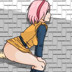 big_ass big_penis cosplay crossover drago2004 dragon_ball dragon_ball_z looking_back naruto naruto:_the_last pants_down sakura_haruno sex vaginal_penetration