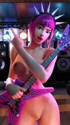 captain_hotdog casual cute electric_guitar fortnite fortnite:_battle_royale guitar helix3d human musical_instrument naked pale_skin pink_hair playing_instrument power_chord power_cord solo