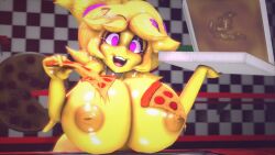 3d 3d_(artwork) anthro avian big_breasts bird breasts cally3d chica_(cally3d) chica_(fnaf) chicken chiku chiku_(cryptia) clazzey cryptiacurves digital_media_(artwork) fazclaire's_nightclub female five_nights_at_freddy's fnaf food fredina's_nightclub galliform gallus_(genus) hi_res hyper hyper_breasts machine nipples phasianid pink_eyes pizza pizza_box robot scottgames smile solo source_filmmaker veryfluffy video_games yellow_body