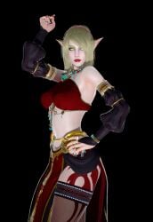 blonde_hair blood_elf female green_eyes jewelry milkycow pale_skin tattoo world_of_warcraft