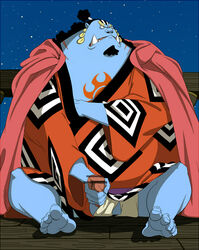 blue_skin boner discomfort erection fangs feet fish-men_(one_piece) fishman hand_in_clothing jinbe looking_away male male_only masturbation one_piece penis robe sitting solo tagme tattoo