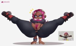 1girls 2022 absurd_res agent_8_(splatoon) ass big_ass blush boots bottom_heavy breakdancing breasts bubble_butt camel_toe cameltoe cephalopod clothed clothing dark-skinned_female digital_media_(artwork) eyebrows eyelashes fat_ass female female_only fingers footwear gammainks handstand hi_res huge_ass large_ass legs_apart looking_at_viewer marine meme mollusk nintendo octarian octoling octoling_girl open_mouth panties pants pink_hair shirt simple_background solo splatoon splatoon_3 spread_legs spreading tentacle_hair thick_ass thick_thighs tied_shirt torn_clothes torn_clothing video_games wide_hips