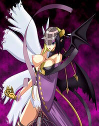 angewomon areola bleeding blood breasts busty cleavage digimon digimon_(species) erect_nipples female female_only lilithmon nipples seven_great_demon_lords solo tagme voluptuous