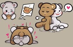 1boy 1girls 2d bear blowjob cum cum_in_mouth cum_in_pussy cum_inside female heart heart-shaped_pupils heart_eyes living_plushie male mating_press milk_(milkmochabear) milkmochabear mocha_(milkmochabear) plushie plushophilia sex tagme thehenwithatie uncensored