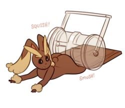 big_ass big_butt chocolate dough flattened flattening lopunny pokemon pokemon_(species) surprised