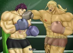 2boys baraboxing boxing boxing_gloves fight fire_emblem fire_emblem:_the_blazing_blade geitz_(fire_emblem) hawkeye_(fire_emblem) male male_only multiple_boys muscular muscular_male nintendo yaoi