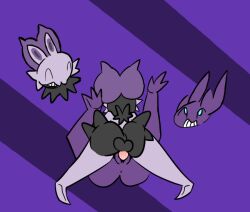 anthro axofrogl duo female male male/female nintendo noibat pokémon_(species) pokemon sableye video_games