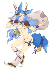 1boy blue_hair cuntboy cuntboy_only dragalia_lost human intersex male orsem posing pussy solo solo_focus tagme toned toned_cuntboy toned_male