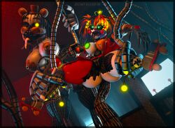 2girls 3d 3d_(artwork) anal animatronic arcade_machine baby_(fnafsl) big_ass big_breasts big_butt breasts circus_baby circus_baby_(fnaf) claws cosmic_trance entangled female female/female female_only female_penetrated five_nights_at_freddy's five_nights_at_freddy's_6 freddy_fazbear's_pizzeria_simulator glowing glowing_eyes glowing_nipples green_eyes hat heart-shaped_pupils heart_eyes huge_breasts large_ass large_breasts long_nails metal_hair metallic metallic_body metallic_hair molten_freddy multi_tongue naked nude penetration pleasure_face pussy restrained robot roller_skates rollerblades rollerskates scrap_baby scrap_baby_(cosmic_trance) scrap_baby_(fnaf) sfm sharp_claws sharp_teeth snake_tongue source_filmmaker split_tongue tentacle tongue top_hat tophat underboob vagina watermark wire wires yellow_eyes zentaisfm