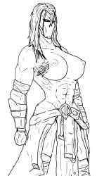 1girls abs areolae artist_request bare_arms bare_breasts bare_midriff bare_shoulders big_breasts breasts busty cleft_of_venus collarbone darksiders darksiders_2 death_(darksiders) erect_nipples female female_focus female_only fit fit_female genderbend inner_sideboob large_breasts long_hair looking_at_viewer mask masked masked_female midriff muscle muscle_tone muscles muscular muscular_arms muscular_female nipples no_bra rule_63 sideboob sketch skull_mask sole_female solo solo_female solo_focus straight_hair toned toned_female topless topless_female voluptuous waist_cape