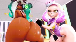 3d ass_body fat_ass honey_select marina_(splatoon) nintendo octoling pearl_(splatoon) prevence splatoon splatoon_2 sweat sweaty_butt twerkout