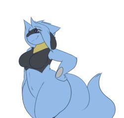 big_breasts dewwydartz female may_(dewwydartz) pokémon_(species) pokemon riolu thick_thighs