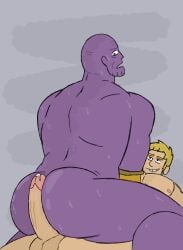 2boys alien alien_boy anonymous_artist ass avengers bald bald_man balls big_ass big_butt big_penis blonde_hair bubble_ass bubble_butt butt crossover cum cum_drip cum_on_penis drawfag drawthread_request fortnite gay genital_fluids genitals human humanoid infinity_gauntlet interspecies jonesy_(fortnite) light-skinned_male light_skin looking_at_partner looking_at_penis looking_down male male/male male_only marvel marvel_comics nipples pecs pectorals penis precum purple-skinned_male purple_body purple_skin retracted_foreskin small_dom_big_sub smiling supervillain sweat testicles thanos uncensored video_games yaoi