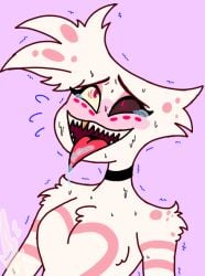 2022 ahe_gao angel_dust_(hazbin_hotel) black_sclera blushed color colored cum cumming cumshot demon demon_boy digital_art digital_drawing_(artwork) digital_media_(artwork) femboy femboysub furry gay hazbin_hotel horny iwbaal male male/male male_only orgasm orgasm_face pink_eyes pink_fur saliva saliva_on_tongue submissive submissive_male sweat vivienne_medrano white_body white_fur white_hair yellow_sclera