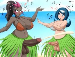 2futas aizalter alternate_breast_size balls beach big_balls big_breasts big_penis blue_eyes blue_hair blush breasts busty censored cum dark-skinned_futanari dark_skin dickgirl duo ejaculation erection futa_only futanari hands-free hands-free_ejaculation hands_free_ejaculation handsfree_ejaculation huge_balls huge_breasts huge_cock human lana's_mother_(pokemon) large_breasts large_penis light-skinned_futanari light_skin milf mosaic_censoring mostly_nude nintendo orgasm penis penis_size_difference pokemon pokemon_sm rolling_eyes sima_(pokemon) spontaneous_orgasm standing testicles thick_penis thick_thighs thighs