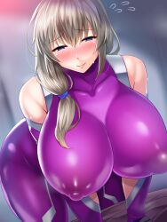 1girls big_breasts blue_eyes blush breasts busty embarrassed female female_only gigantic_breasts huge_breasts igawa_asagi_(cosplay) large_breasts massive_breasts nipples nipples_visible_through_clothing sakusaku_(sakusakucrab) tagme taimanin_(series) thick_thighs thighs tight_clothes tight_clothing tight_fit uzaki-chan_wa_asobitai! uzaki_tsuki voluptuous