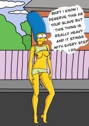 bart_simpson humiliated humiliation marge_simpson milf mother_and_son pain painful public_bondage public_exposure public_humiliation public_nudity revealing_clothes solo submissive_female submissive_mother the_simpsons