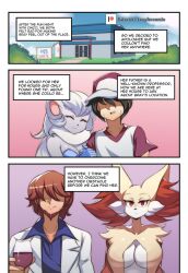 anthro big_breasts bray's_mom cincci_(lucyfercomic) cinccino cleavage comic delphox female furry holding_hands lucyfercomic midriff nintendo pokémon_(species) pokemon sweat tagme