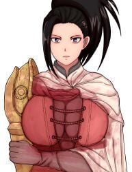 1girls 2022 2d ansui_full_healing big_breasts cleavage cosplay crossover elden_ring female female_only fromsoftware millicent_(elden_ring) momo_yaoyorozu my_hero_academia tight_clothing