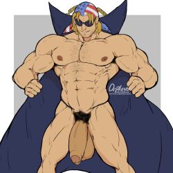 abs balls bandit_keith bara biceps big_balls big_penis blonde_hair erickbsan facial_hair gay hairy male male_only muscles muscular nipples pecs penis solo solo_male yu-gi-oh!