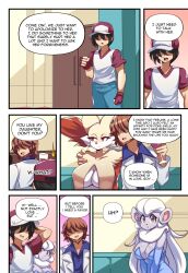 anthro big_breasts bray's_mom breasts cincci_(lucyfercomic) cinccino cleavage comic delphox female furry lucyfercomic midriff nintendo pokémon_(species) pokemon tagme