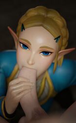 3d blender blender_(software) blonde_hair blowjob blue_eyes breath_of_the_wild clothed fellatio huge_cock princess_zelda short_hair sora_black the_legend_of_zelda zelda_(breath_of_the_wild)