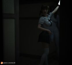 1futa 1girls 3d big_penis breasts daz_studio dickgirl futanari ghost ghost_girl haunted haunted_house horror knee_socks lighting misuzalha3d onryo pale_skin patreon penis phone render scared scary school_uniform skirt surprised the_onryo_(misuzalha3d) the_ring tsukiko_(misuzalha3d) twintails yamamura_sadako_(cosplay)