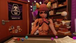 1girls breasts coconutbot80 female_focus female_only fortnite fortnite:_battle_royale looking_at_viewer nude nude_female skye_(fortnite) small_breasts smirk solo solo_female