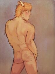 1boy ass back_view backside battle_tendency blonde_hair bruised bruised_ass bruises butt_focus caesar_zeppeli centipedesaredisgusting dat_ass gay hickey hickey_marks jojo's_bizarre_adventure looking_back marks muscular_male presenting_ass solo_male