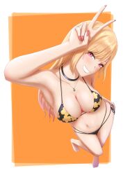 alternate_costume blonde_hair breasts female female_only kitagawa_marin light-skinned_female light_skin looking_at_viewer naoya solo solo_female sono_bisque_doll_wa_koi_wo_suru tagme v