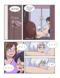 !!! … 3girls awkward big_breasts blush casual_exposure casual_sex caught caught_in_the_act comic cunnilingus embarrassed embarrassed_nude_female katya_(mekkx) large_breasts lesbian_sex mekkx multiple_girls oral_sex sapphire_(mekkx) yuri