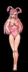 bunny bunny_ears harem_manager hentai_heroes leo one-piece_swimsuit pink_eyes pink_hair tsundere