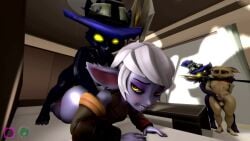 3d animated black_fur black_hair couple cum forced fur furry humiliation large_ass league_of_legends no_sound player8012 purple_fur purple_skin rape riot_games small_breasts tagme teemo thick_ass tristana two_couples veigal veigar video voluptuous yellow_body yellow_fur yordle