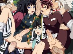 8boys anal anal_sex breath clothed_sex demon_slayer double_anal erection gakuran gangbang gay handjob haori himejima_gyomei iguro_obanai kamado_tanjirou kimetsu_no_yaiba male male_only motion_blur muichiro_tokitou multiple_boys open_mouth penis penis_out plagion questionable_consent rengoku_kyoujurou sanemi_shinazugawa spread_legs sweat tomioka_giyuu torn_clothes uncensored uniform uzui_tengen veiny_penis yaoi