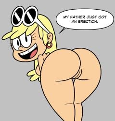 1girls ass ass_focus badguynek big_ass big_butt blonde_hair butt_focus ear_ring fat_ass fat_butt female female_only glasses glasses_on_head huge_ass huge_butt leni_loud looking_at_viewer naked nickelodeon pussy solo text text_bubble the_loud_house thick_ass vagina