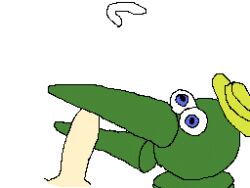 animated blue_eyes cum green_skin kekcroc kekcroc_(character) lost_media male male_only