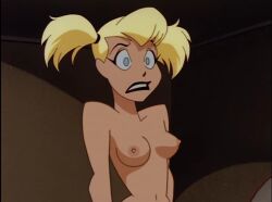 1girls accurate_art_style batman:_the_animated_series batman_(series) black_lipstick blonde_hair blue_eyes boobs breasts dc dc_comics dcau drpizzaboi1 edit fake_screenshot female female_only harleen_quinzel harley_quinn medium_breasts nipples nude_filter official_style on_model pigtails screenshot_edit skinny solo solo_female style_emulation style_imitation style_parody stylized the_new_batman_adventures tits