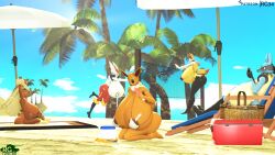 3d braixen cinderace eevee female female_only hyper hyper_breasts lopunny lucario pokemon pokemon_(species) rgtdwtbr source_filmmaker